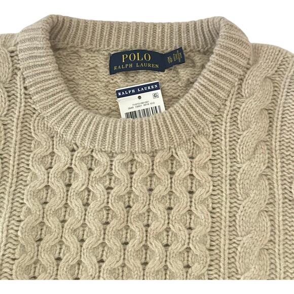 NWTs Polo Ralph Lauren Wool/Cashmere Blend Cable Knit Fisherman's Sweater (XL) - Picture 6 of 12